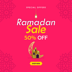Ramadan sale social media banner promotion template