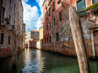 Fototapeta na wymiar Venice canal in a summer day