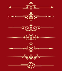 Fototapeta premium Vintage set. Floral elements for design monograms, invitations, frames, menus and labels. Graphic design of the website, cafes, boutiques, hotels, wedding invitations.