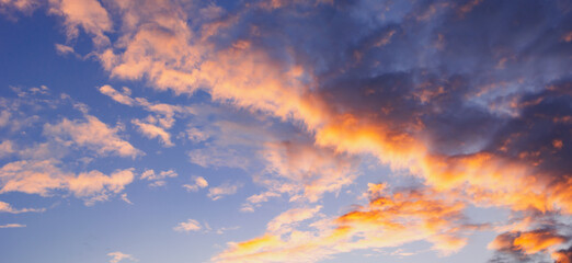 Naklejka na ściany i meble Blue sky with cloud and copy space. Clear weather background.