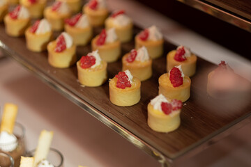 catering food, dessert and sweet, mini canapes, snacks and appetizers, food for the event, sweetmeat