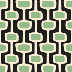 Mid-century modern atomic age background in black, cream and green. Ideal for wallpaper and fabric design.
