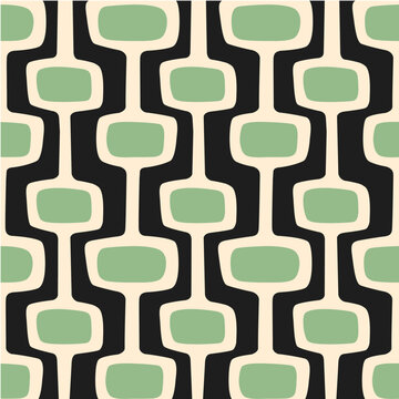 Mid-century modern atomic age background in black, cream and green. Ideal for wallpaper and fabric design.
