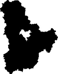 Black flat blank vector map of the Ukrainian administrative area  of KYIV OBLAST, UKRAINE