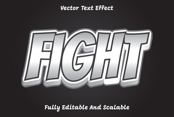 silver color fight text effect editable.