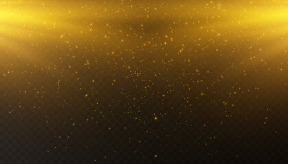 Conceptual light background of falling rays of light with many sparkles. Vector