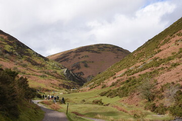 Fototapeta na wymiar a view down the valleys of carding mill valley