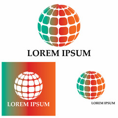 3D digital globe logo design. icon vector illustration. This logo is suitable for global company  world technologies and media and publicity agencies
