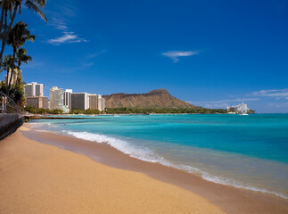 Waikiki Beach and Diamond Head on the island of Oahu - Hawaii - USA