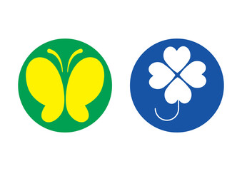 聴覚障害者標識と身体障害者標識のイラスト