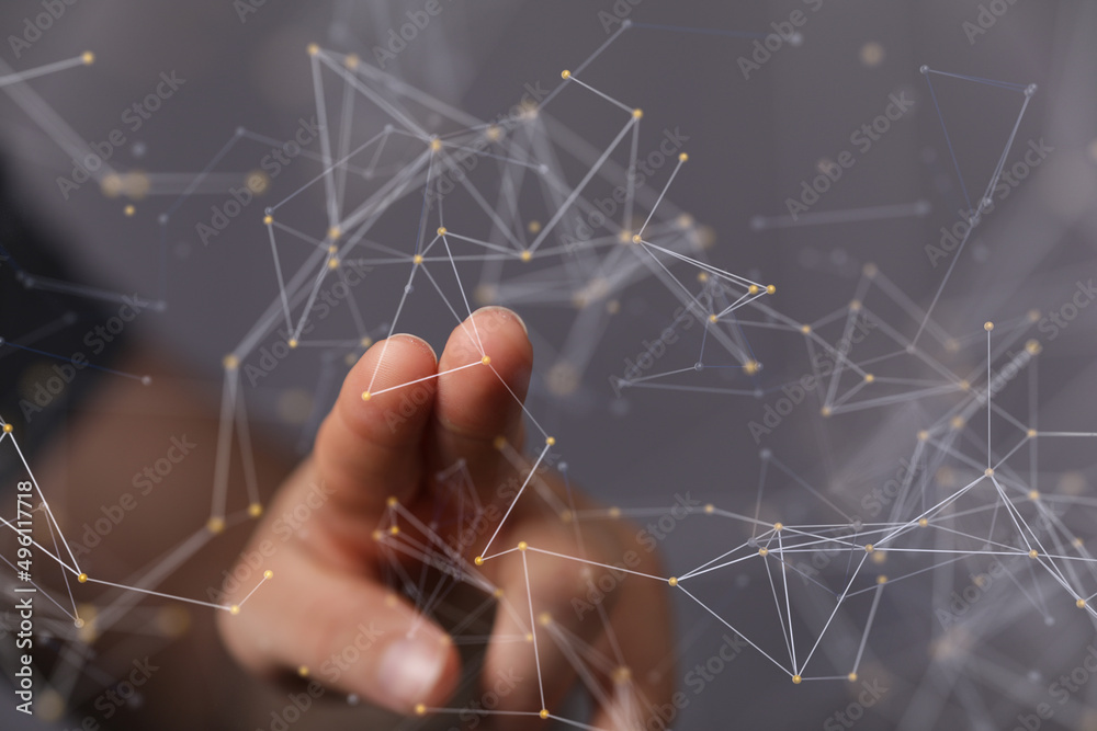 Wall mural sphere network structure - abstract design connection design