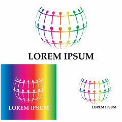 3D digital globe logo design. icon vector illustration. This logo is suitable for global company  world technologies and media and publicity agencies