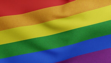 Rainbow flag LGBT waving 3D Render, gay pride or LGBT pride flag textile, Gayborhood Philly Pride Flag, Lesbian and gay rights