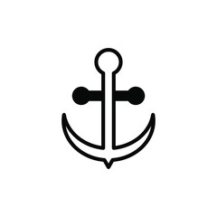 Anchor, Port Solid Line Icon Vector Illustration Logo Template. Suitable For Many Purposes.