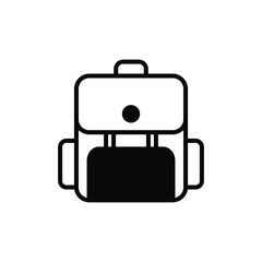 Backpack, School, Rucksack, Knapsack Solid Line Icon Vector Illustration Logo Template. Suitable For Many Purposes.