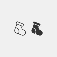 Sock vector icon illustration sign