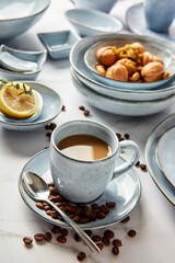 Obraz na płótnie Canvas Afternoon Tea Series Coffee with Lemon Vegetarian
