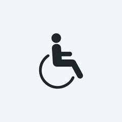 Wheelchair vector icon illustration sign