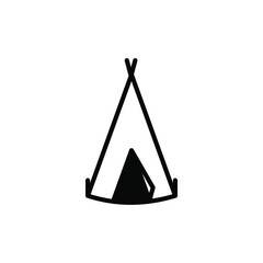 Camp, Tent, Camping, Travel Solid Line Icon Vector Illustration Logo Template. Suitable For Many Purposes.