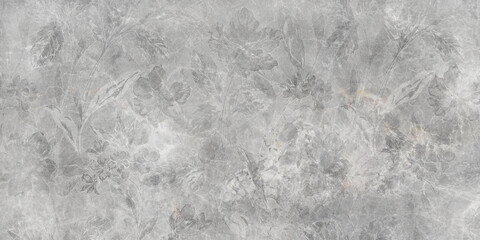 stone marble background with floral pattern in gray color