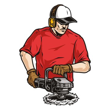 Car polisher in ear protectors
