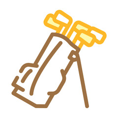 golf club bag color icon vector. golf club bag sign. isolated symbol illustration