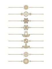 Set of borders, text dividers in steampunk style.