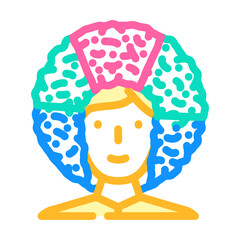 wig fan color icon vector. wig fan sign. isolated symbol illustration