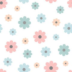 Floral vector pattern. Flower seamless repeat pattern background. Geometric flowers.