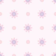 Floral vector pattern. Flower seamless repeat pattern background. Pink pattern.