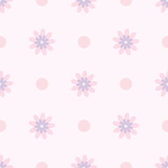 Floral vector pattern. Flower seamless repeat pattern background. Pink pattern.