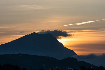 the Sainte Victoire mountain in the light of a spring morning