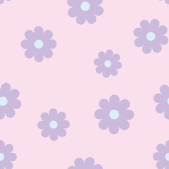 Floral vector pattern. Flower seamless repeat pattern background. Purple floral pattern.
