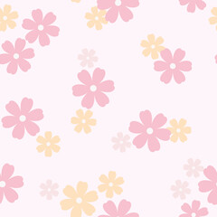 Floral vector pattern. Flower seamless repeat pattern background.