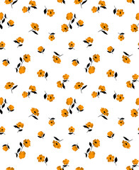 Seamless flowers pattern, floral print.

