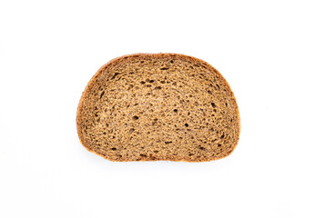 sliced brown bread isolated on white