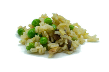 Fried rice isolated on white background