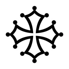Occitan cross symbol icon - obrazy, fototapety, plakaty