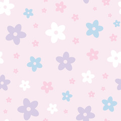 Vector flower pattern, cute floral pattern, seamless repeat pattern background