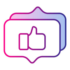 good hand and chat balloon icon