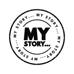 My Story text stamp, concept background