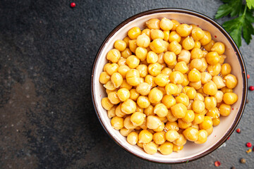 chickpeas Turkish peas boiled chickpea legume  fresh healthy meal food diet snack on the table copy space food background keto or paleo diet veggie vegan or vegetarian food