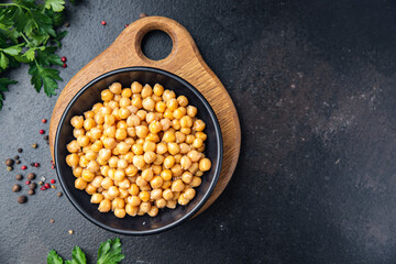 chickpeas Turkish peas boiled chickpea legume  fresh healthy meal food diet snack on the table copy...