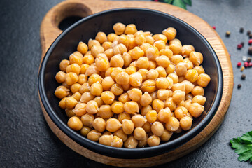 chickpeas Turkish peas boiled chickpea legume  fresh healthy meal food diet snack on the table copy space food background keto or paleo diet veggie vegan or vegetarian food