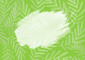 Purple Background with watercolor abstract white Splash. Colorful spring Background with white tropical leaves