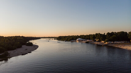 sunset over the river
