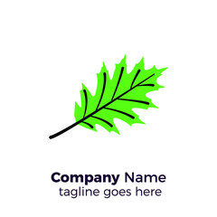 green red oak leaf logo vector illustration. professional template design.