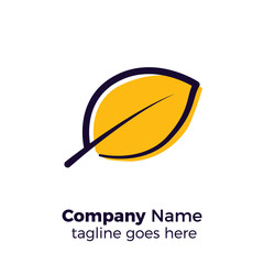 orange leaf logo vector illustration. professional template design.