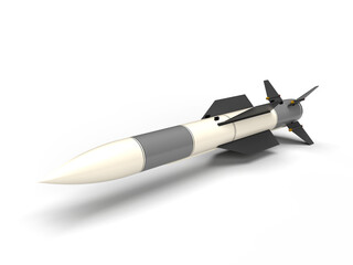 3d render combat missile on a white background war in ukraine