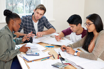 Their finals prep is going well. Cropped shot of a group of university students in a study group.
